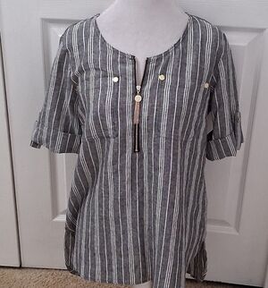 NWT Anne Klein Linen Blend Tunic   Size S